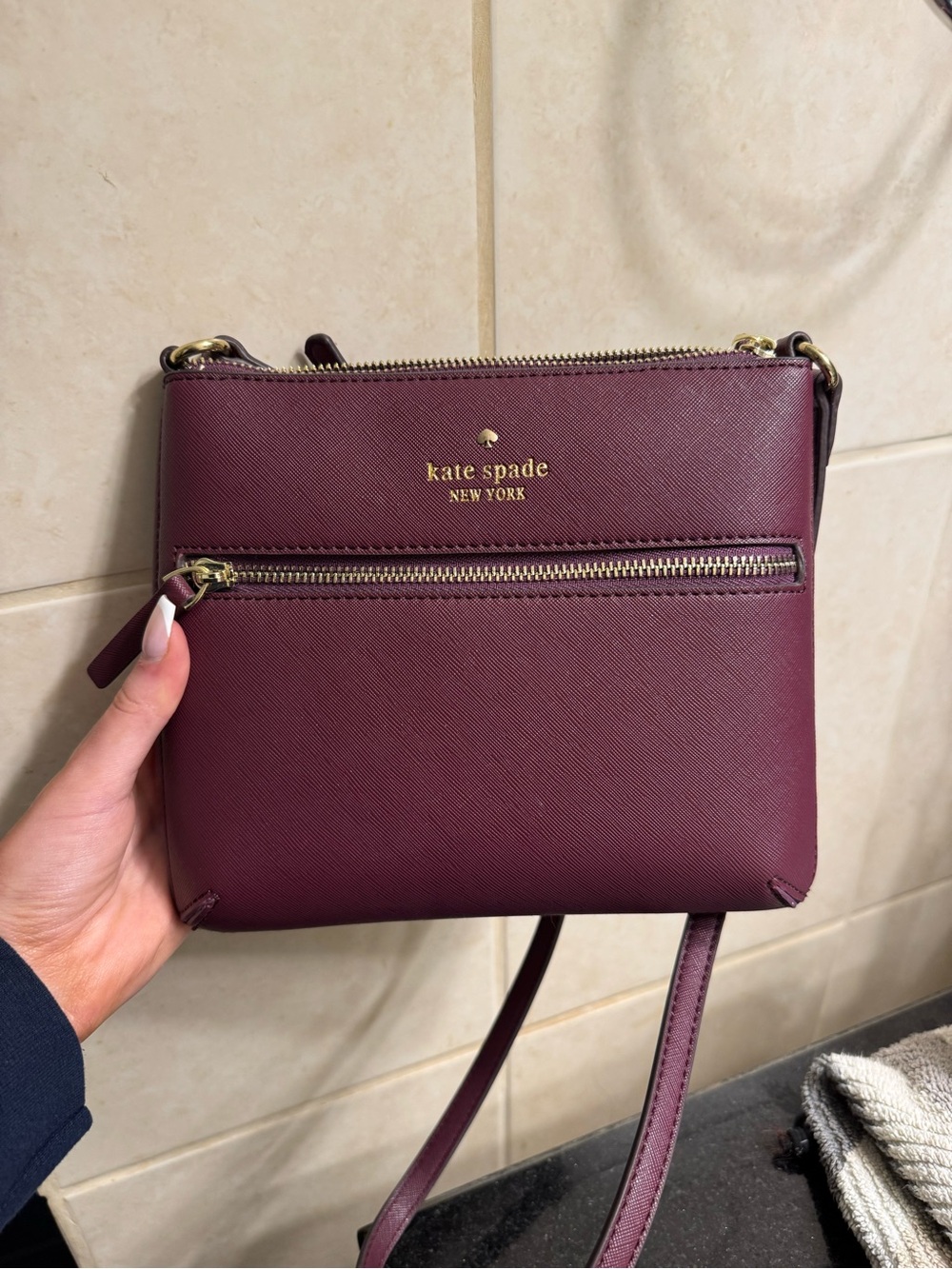 kate spade plum saffiano leather crossbody